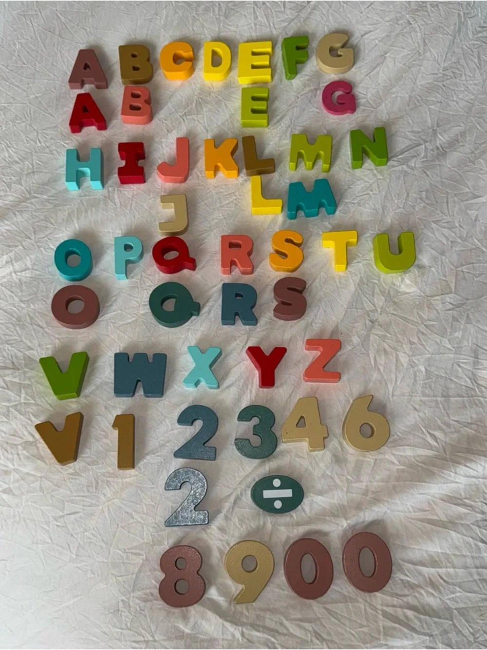 Colorful Wooden ABC Alphabet Letters and Numbers Educational‎ Toy Set